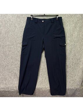 Chico's Zenergy Neema Travel Cargo Pants Women's Size 3 / 16 Bungee Hem Navy